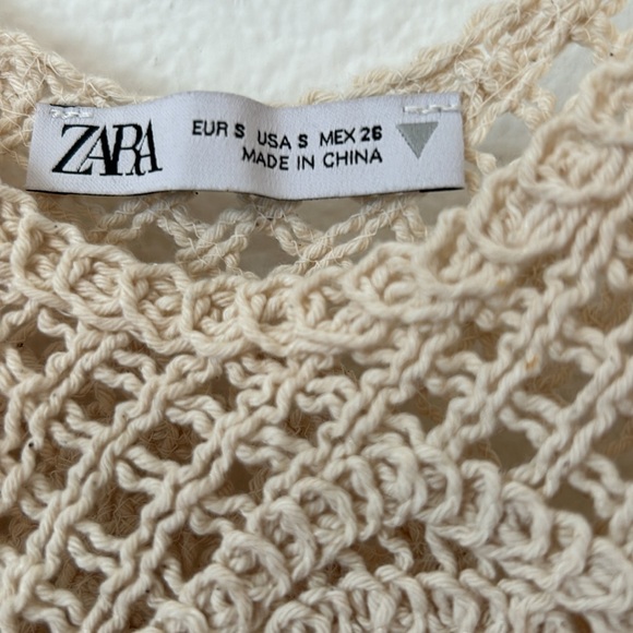 NWOT  ZARA Open Crochet strap tank top in Size Small - Picture 5 of 7